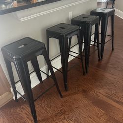 Stools -Set Of 4  Black