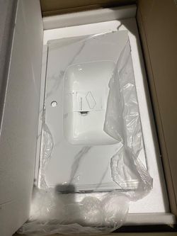 White Undermount Bathroom Sink with Countertop