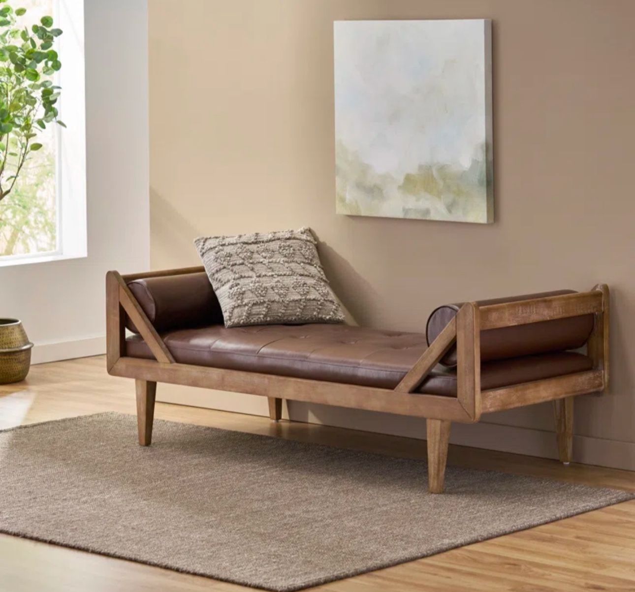 Daucourt Faux Leather Chaise Lounge From WAYFAIR
