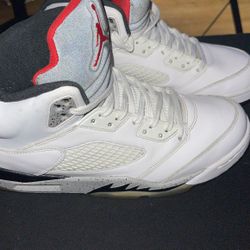 White Cement Jordans Size 10 