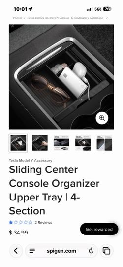 Tesla Model Y Sliding Center Console Organizer Tray