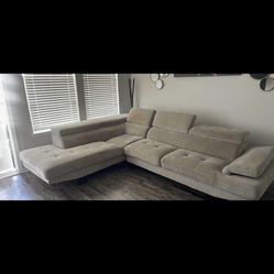 Grey Suede Sectional 