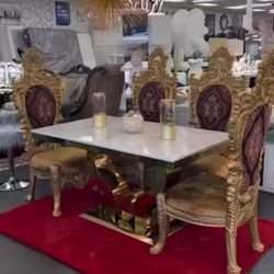 Luxury Marble Table , Luxury Dining Chairs , No Money Down !!