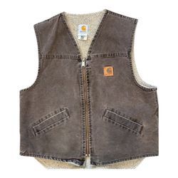 VTG Carhartt vest men’s large brown Sherpa