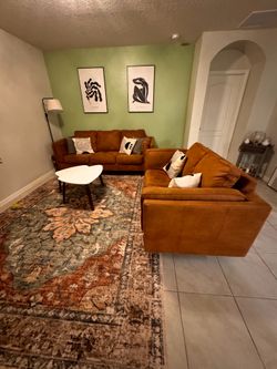 Ashley Furniture Sofa Set & Accent Rug