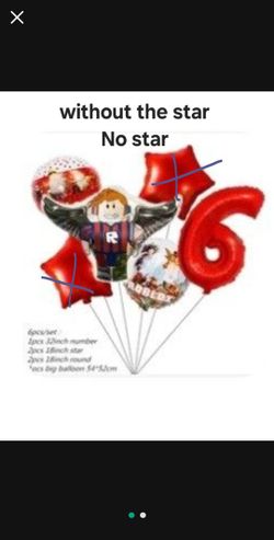 Birthday Party Roblox Decorations Ballon With #6 Number And 20 candy Bags