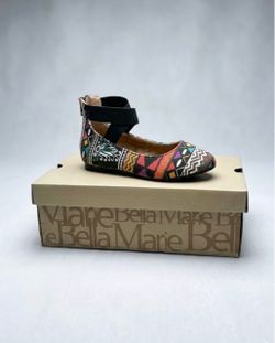 Bella Marie Printed Ballet Flat with Ankle Strap