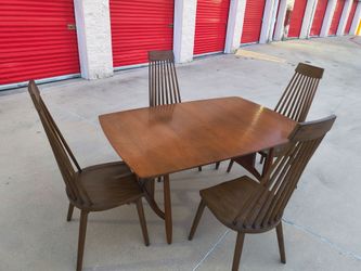 Mcm mid century dining table with 4 chairs
