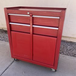 Small Red Tool Box 31”H 26.5”W 14”D For Sale