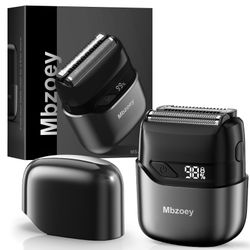 Mbzoey Electric Foil Shavers For Men: Mini Electric Razor For Face - IPX7 Waterproof Cordless Razor With LED Display & Fast Charge - Micro-Comb Techno