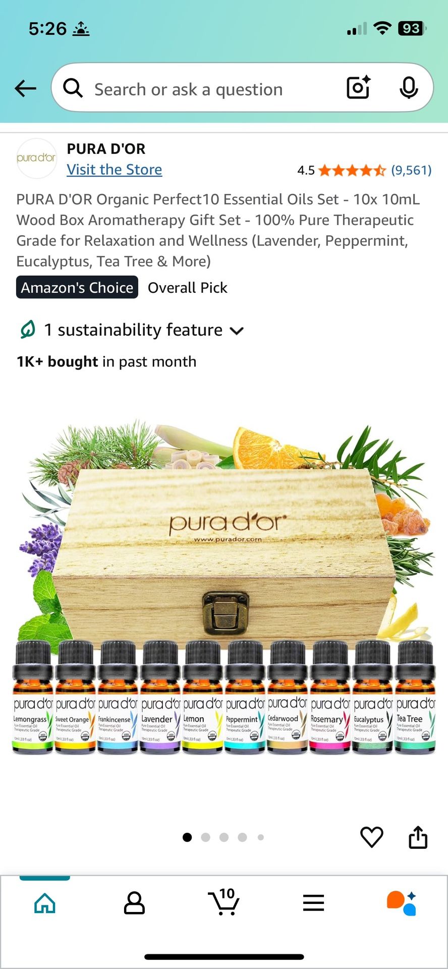 10 essential oils by Pura d’or