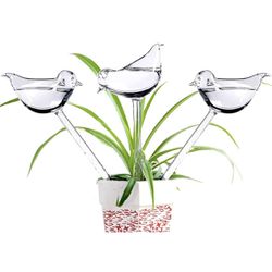 Bird Shaped Plant Watering Globes - Watering Bulbs For Outdoor Plants - Clear Plant insert 8 pieces