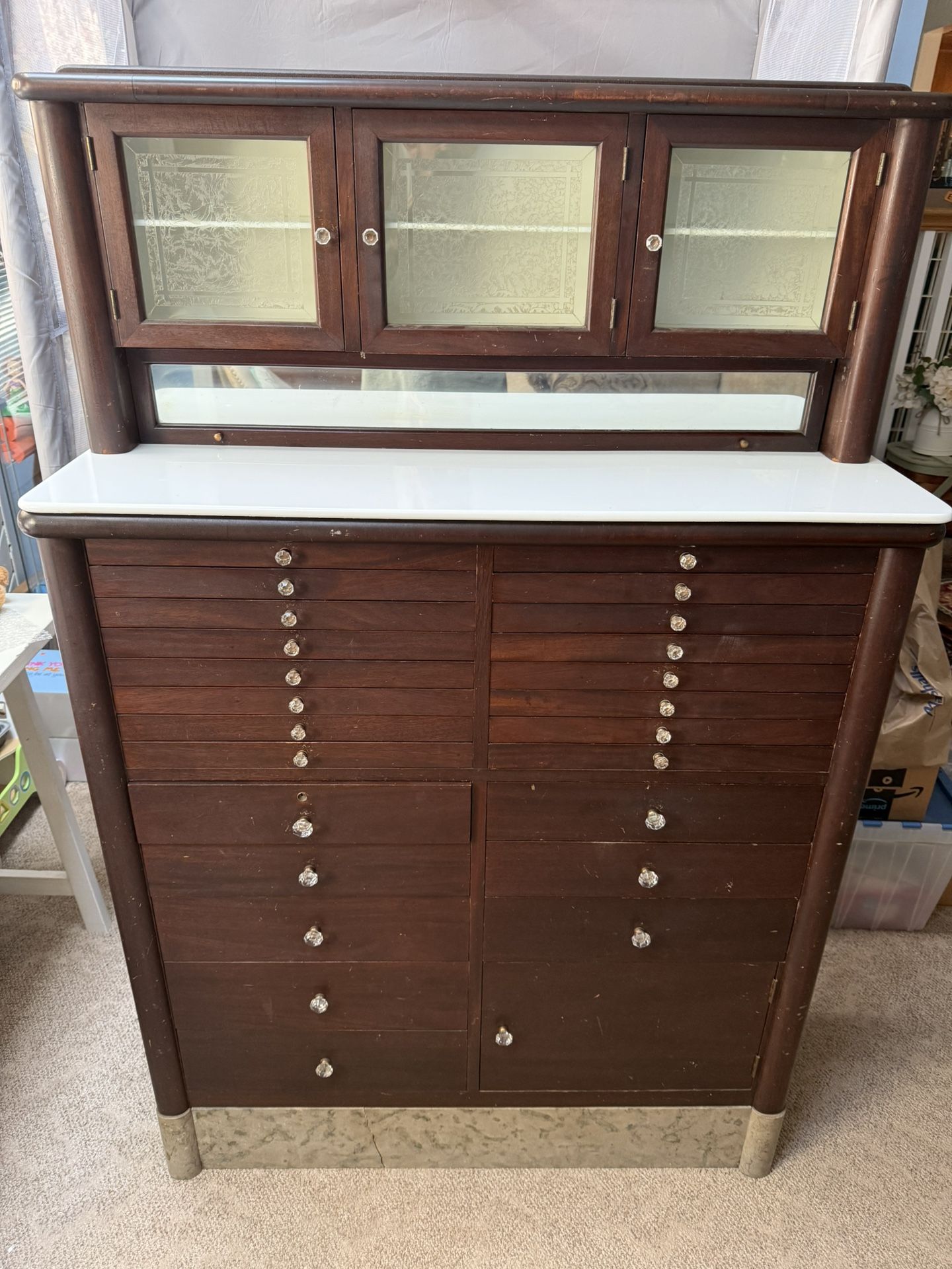 1920s Mahogany Dental Cabinet