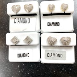 Silver Diamond studs earrings 