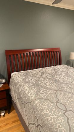 Queen size wood headboard and frame