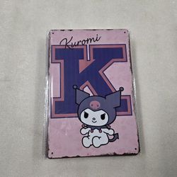 Hello Kitty Kuromi Faux Vintage Metal Sign 