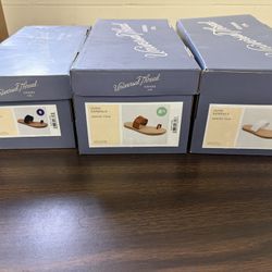 Universal Thread Juno Memory Foam Sandals White/Brown/Black Sizes 6-11