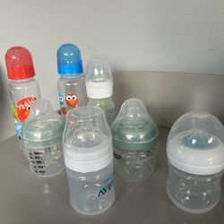 Variety of baby bottles 