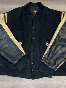 Vintage Throwback 80s 90s Leather NFL On Fox Bomber Jacket Size XL