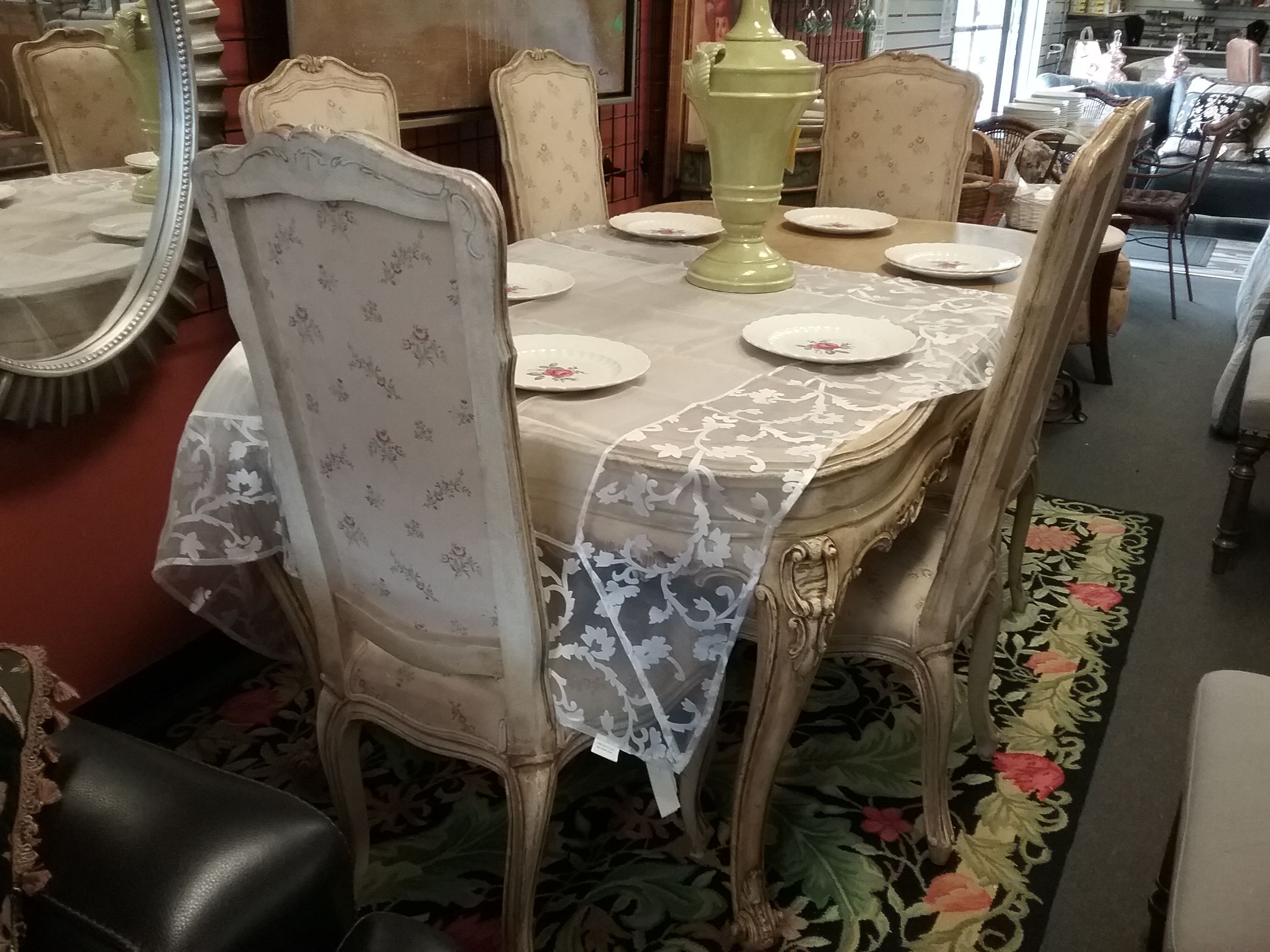 Vintage Hand Painted Dining Room Table & 6 Chairs $250