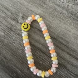 Smiley Face Clay Beads Bracelet 