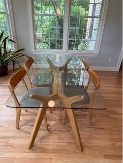 Glass Dining Room Table + Chairs