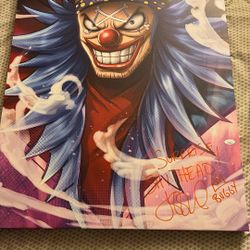 Canvas Art Painting Of Buggy The Clown Big  It Blue Red And White