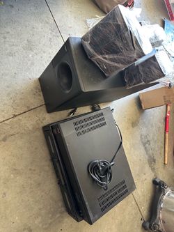Black Subwoofer and AV Receiver Set