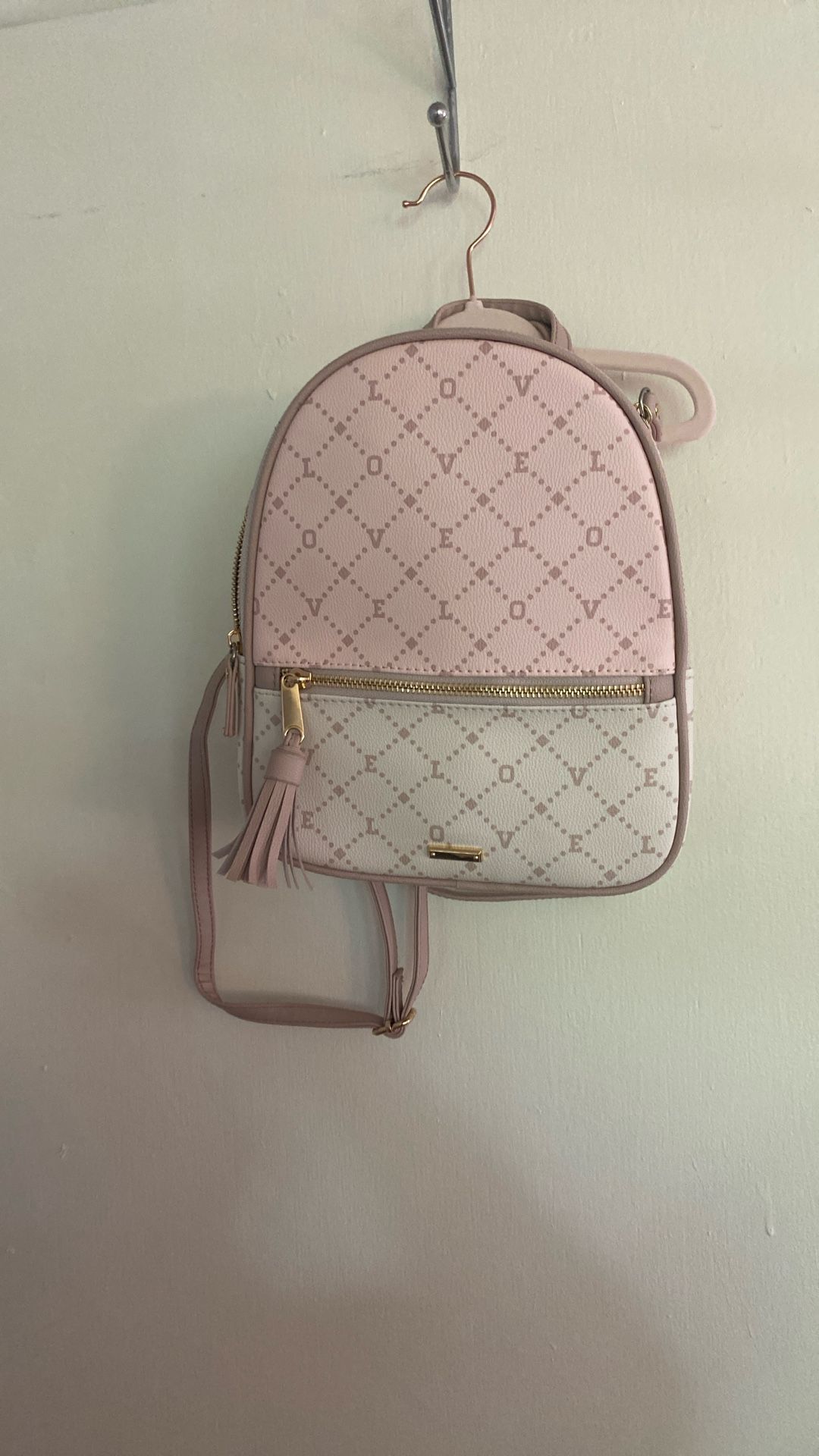 Pink  Backpack Purse 