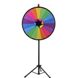 WinSpin 30" Editable Color Prize Wheel of Fortune 18 Slot Floor Stand Tripod Spin Game Tradeshow Carnival