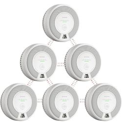 X-Sense SC06-W - Wireless smoke and carbon monoxide detector, interconnected, 10 years battery, fire alarm and CO, 6 pack 