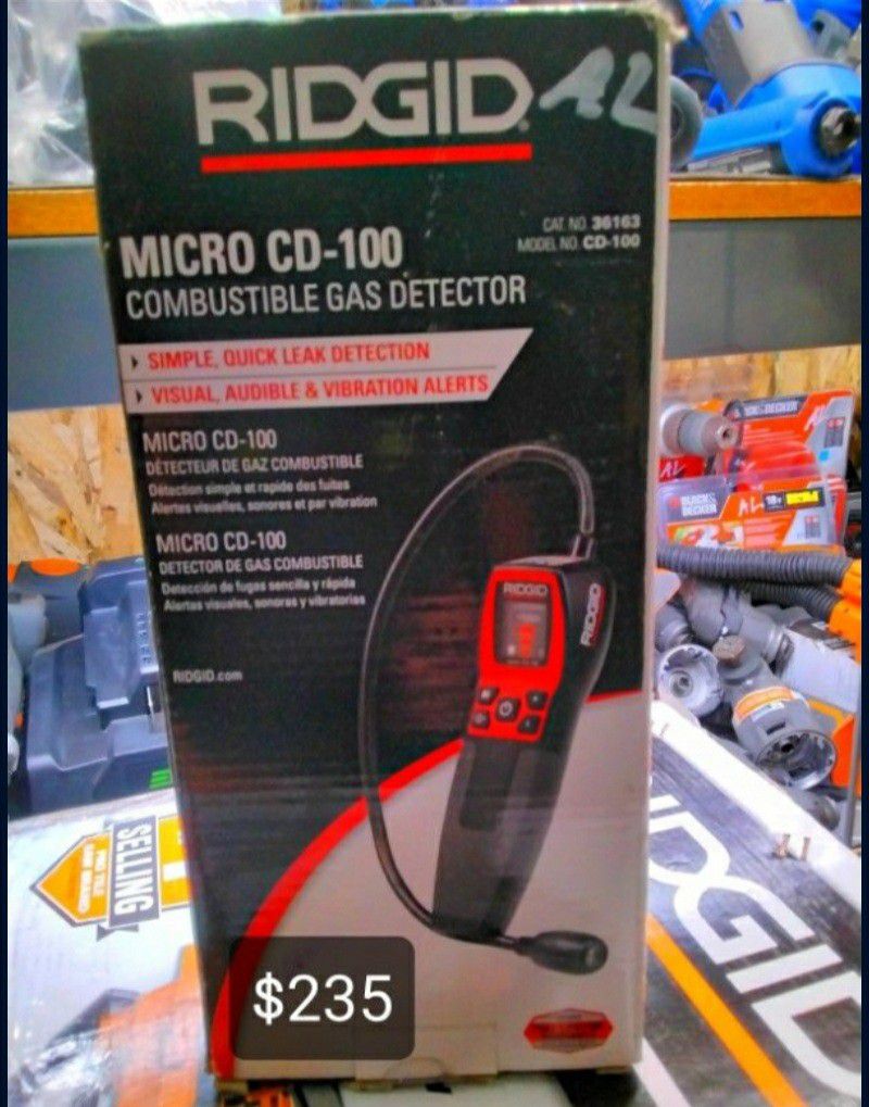 RIDGID Micro Cd-100 Combustible Gas Detector Battery Powered 