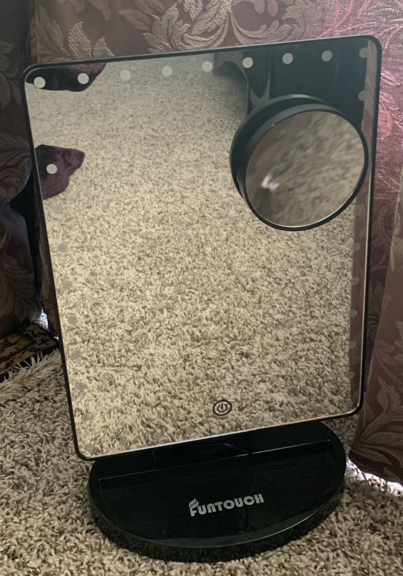 Fusion Large Lighted Vanity Makeup Mirror With 10x Magnification Mirror, 360 Degree Rotation