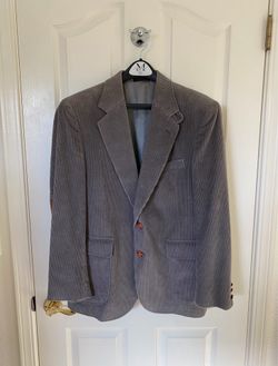 Vintage Alexander Shields Men’s Grey Corduroy Blazer Suit Jacket - Classic Fit (38 Regular)