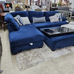 Nice Sectional With Ottoman And TV