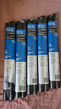 Adjustable Closet Rod Black x5