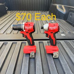 NEW Milwaukee M18 18V Lithium-Ion Brushless Cordless Compact Drill Driver & Impact Driver **$70 Each FIRM PRICE**