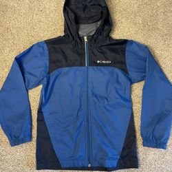Columbia Youth Windbreaker Jacket Size M 10/12 Navy Blue