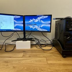 CybertronPC Patriot GM1293B Desktop Gaming Computer and DoubleSight Dual Monitors