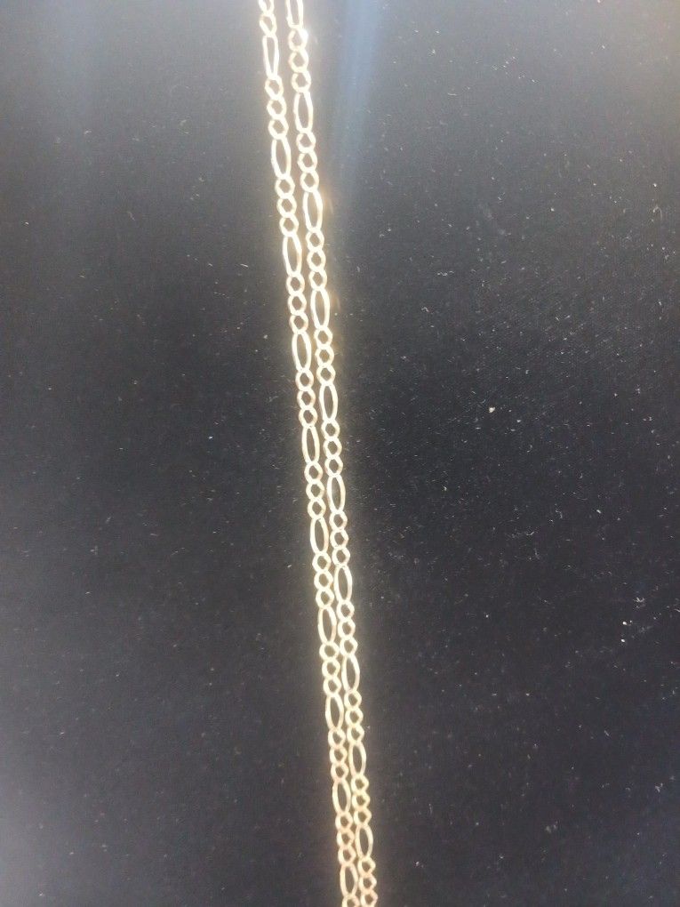 14k Gold Tri Color Figaro Chain