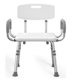 Homeland shower chair for inside shower with padded armrests and back height adjustable,