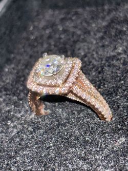 14k Rose Gold Double Halo Engagement Ring