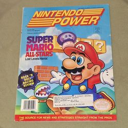 Nintendo Power Magazine, September 1993 Volume 52 - Super Mario All Stars  w/ Poster & Trading Cards