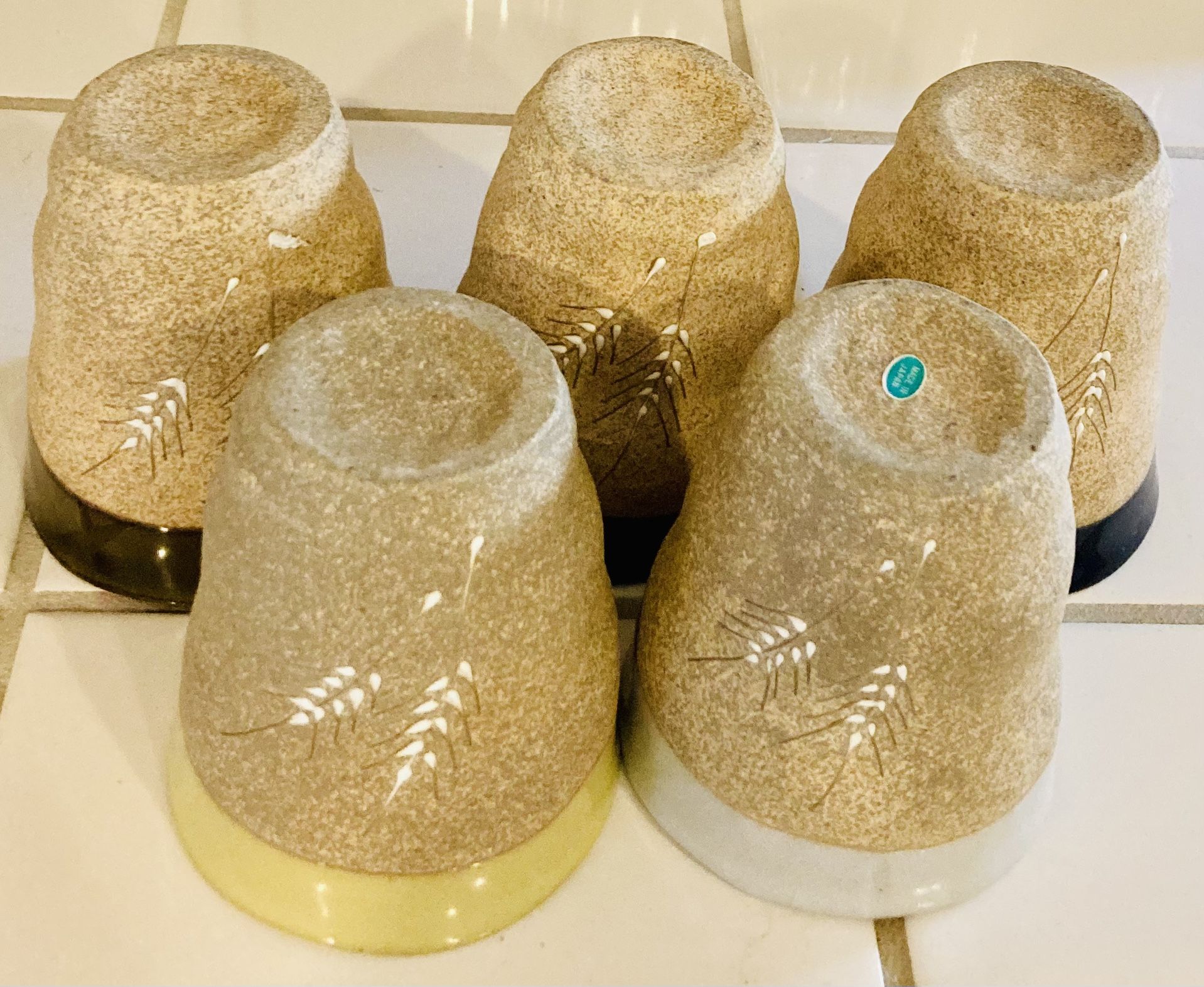 (5) NEW beautiful handmade embellished Made In Japan tea cups