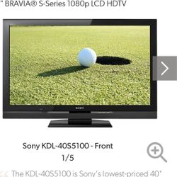 SONY 40"INCH TV W/ STAND1080p LCD HDTV