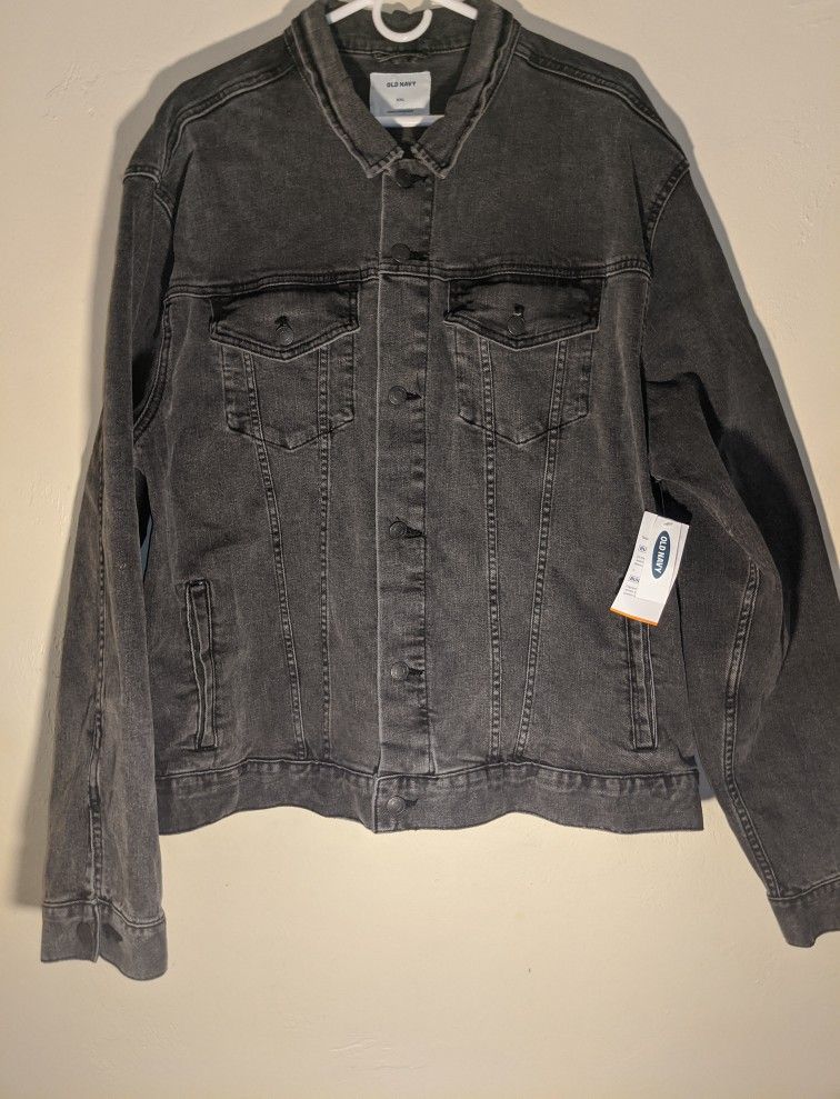 Mens Old Navy Denim Trucker Black Wash Jacket NEW WITH TAGS!