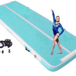 Air Track Tumbling Mat 13ftBlow up Gymnastic Mats with Electric Inflatable Pump, Repair Kit, Bag for Home/Training/Yoga/Water