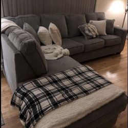 Dark L Shaped Comfy Sofa| Couch| Sectional With Chaise 🤩 Living Room Set 💥 Brand New ☀️ $39 Down Payment 💲 Color Options 