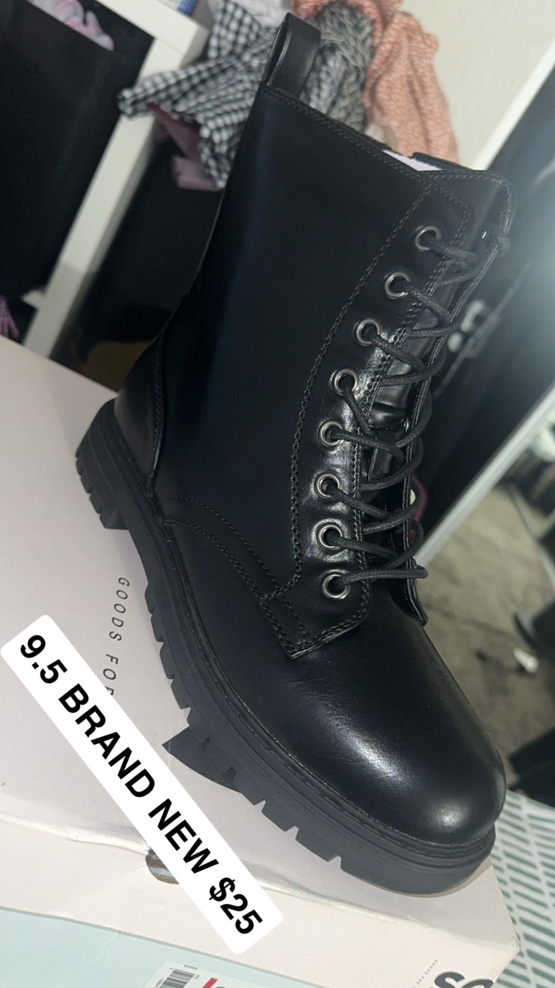 9.5 New Black Boots - Firm Price $25