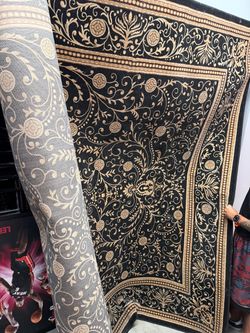 Large Persian Rug 15X15 black and Gold
